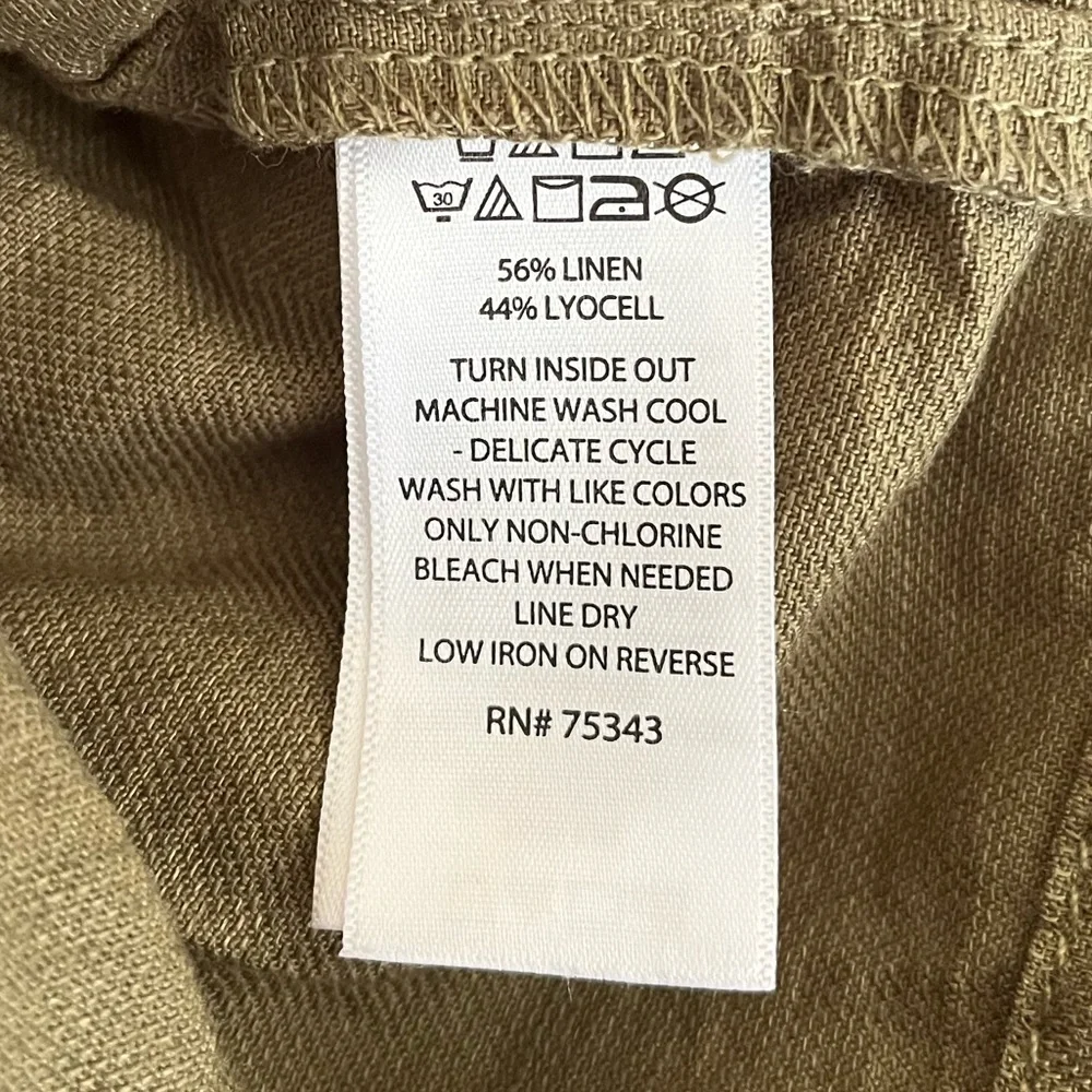{Nicole Miller} Linen Blend Jacket in Olive Green - Womens XL